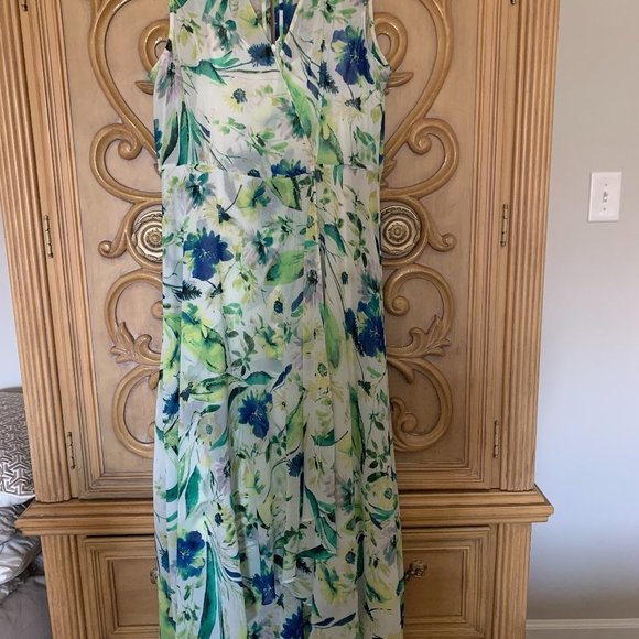 Calvin Klein Dresses & Skirts - Ladies Calvin Kline Blue/Green/White Floral Dress Sz. 14
